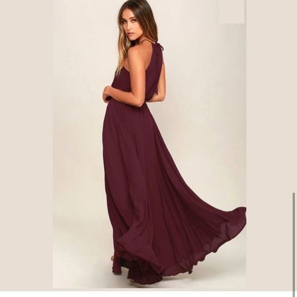 Lulus Essence of Style Burgundy Maxi Dress - Picture 2 of 4